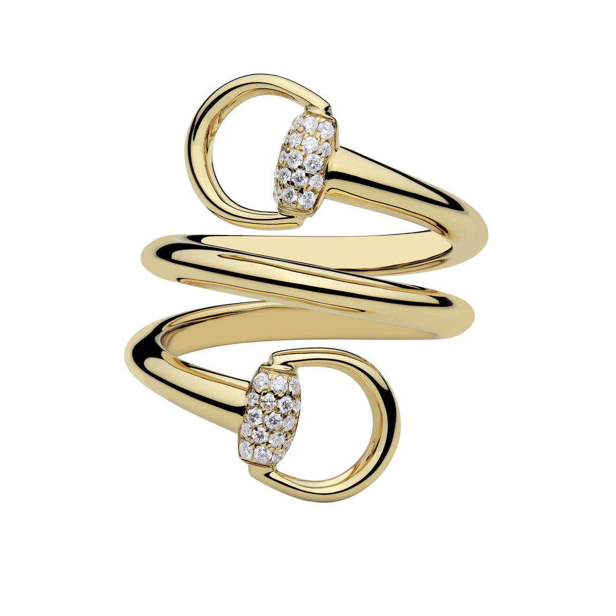 GUCCI 18KY HORSEBIT DIAMOND RING