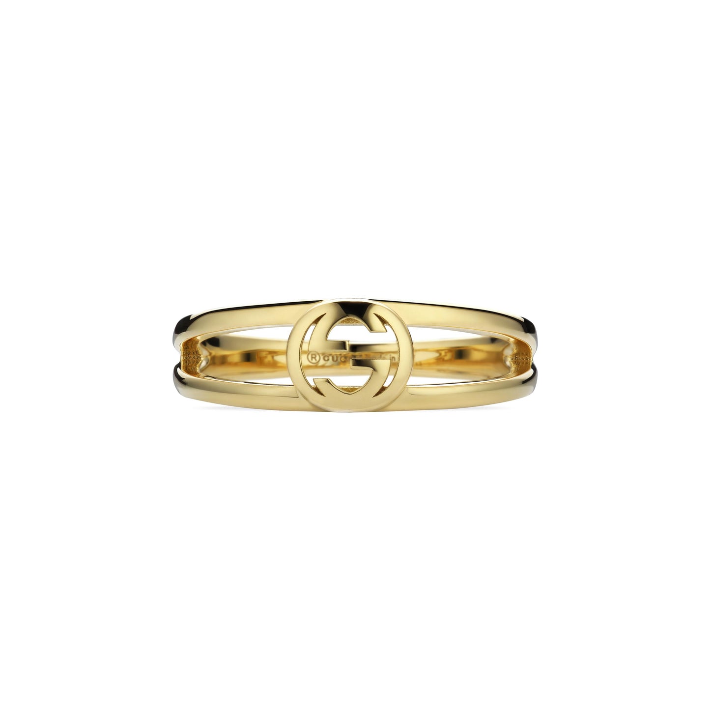 18KY GUCCI INTERLOCKING BAND RING
