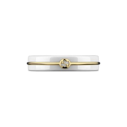 18KY/CERAMIC ICON GUCCI INTERLOCKING BAND