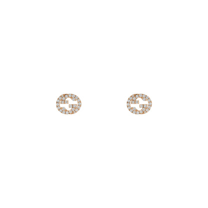 18KP GUCCI INTERLOCKING DIAMOND G STUDS