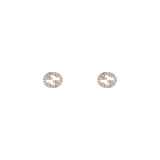 18KP GUCCI INTERLOCKING DIAMOND G STUDS