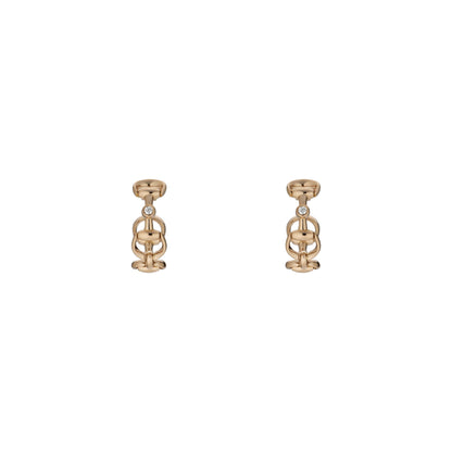 18KR DIAMOND HORSEBIT HOOP EARRINGS