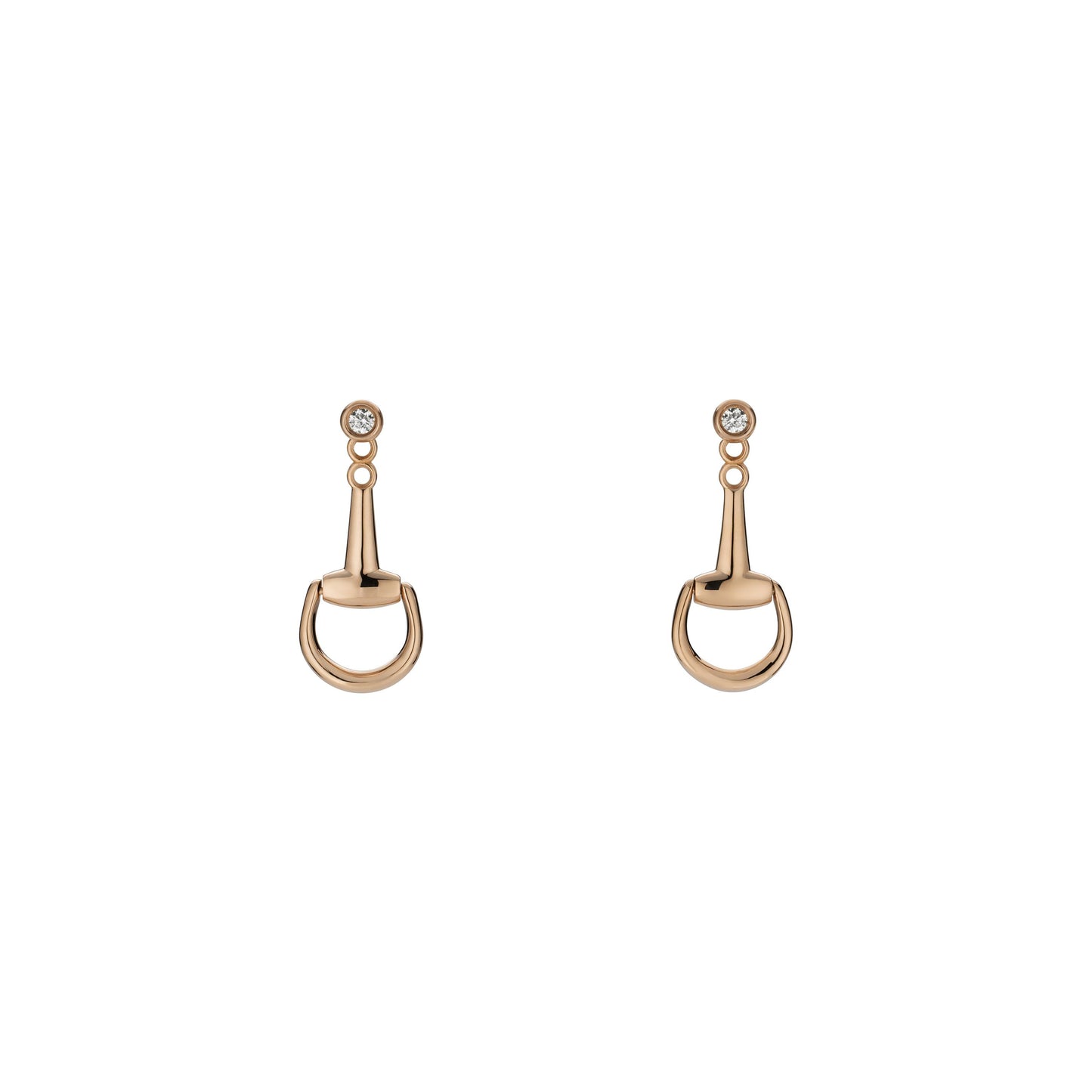 18KP HORSEBIT DIAMOND EARRINGS