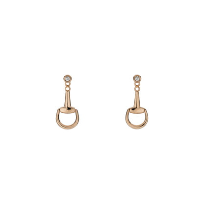 18KP HORSEBIT DIAMOND EARRINGS