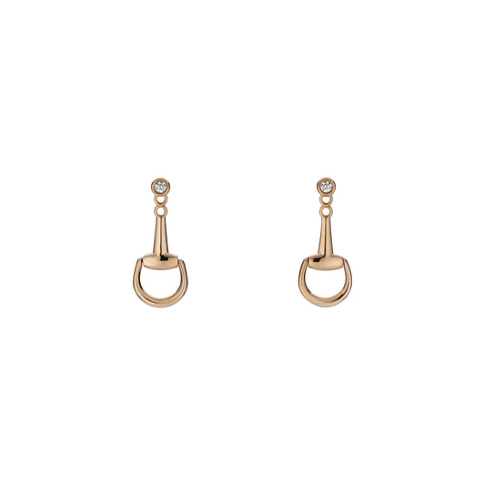 18KP HORSEBIT DIAMOND EARRINGS