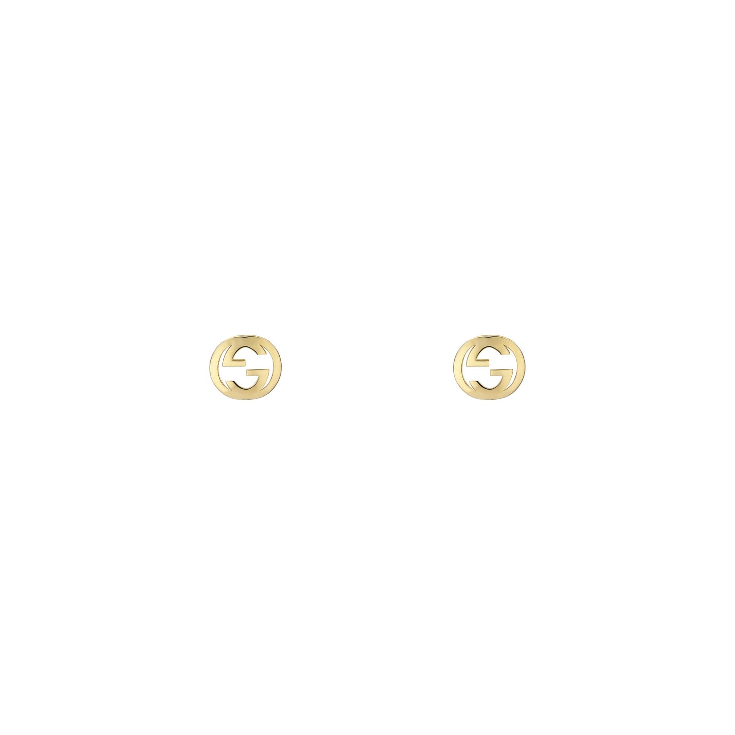 18KY GUCCI INTERLOCKING STUD EARRINGS