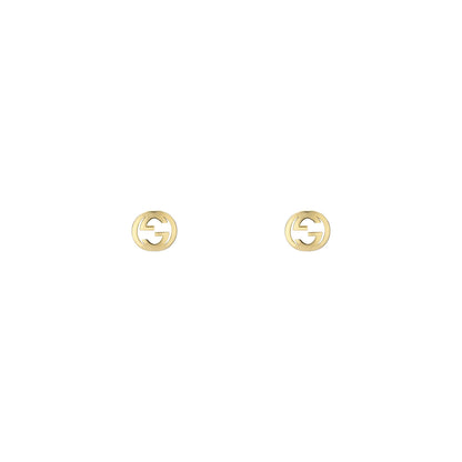 18KY GUCCI INTERLOCKING STUD EARRINGS