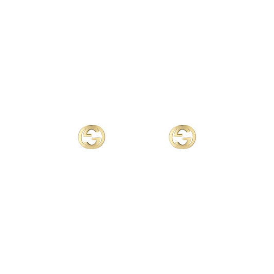 18KY GUCCI INTERLOCKING STUD EARRINGS