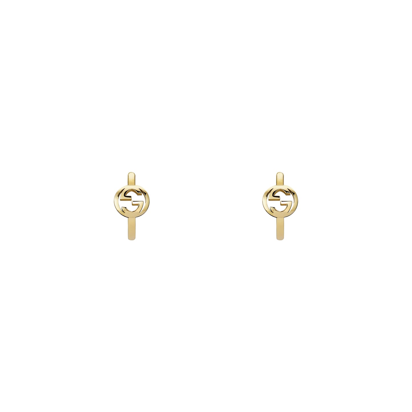 18KY GUCCI INTERLOCKING SMALL HOOP EARRINGS
