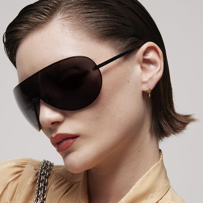 18KY GUCCI INTERLOCKING SMALL HOOP EARRINGS