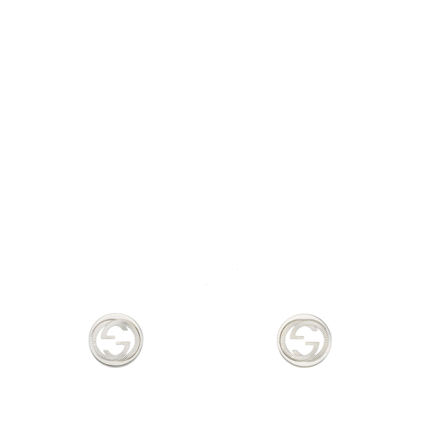 SS GUCCI INTERLOCKING STUD EARRINGS