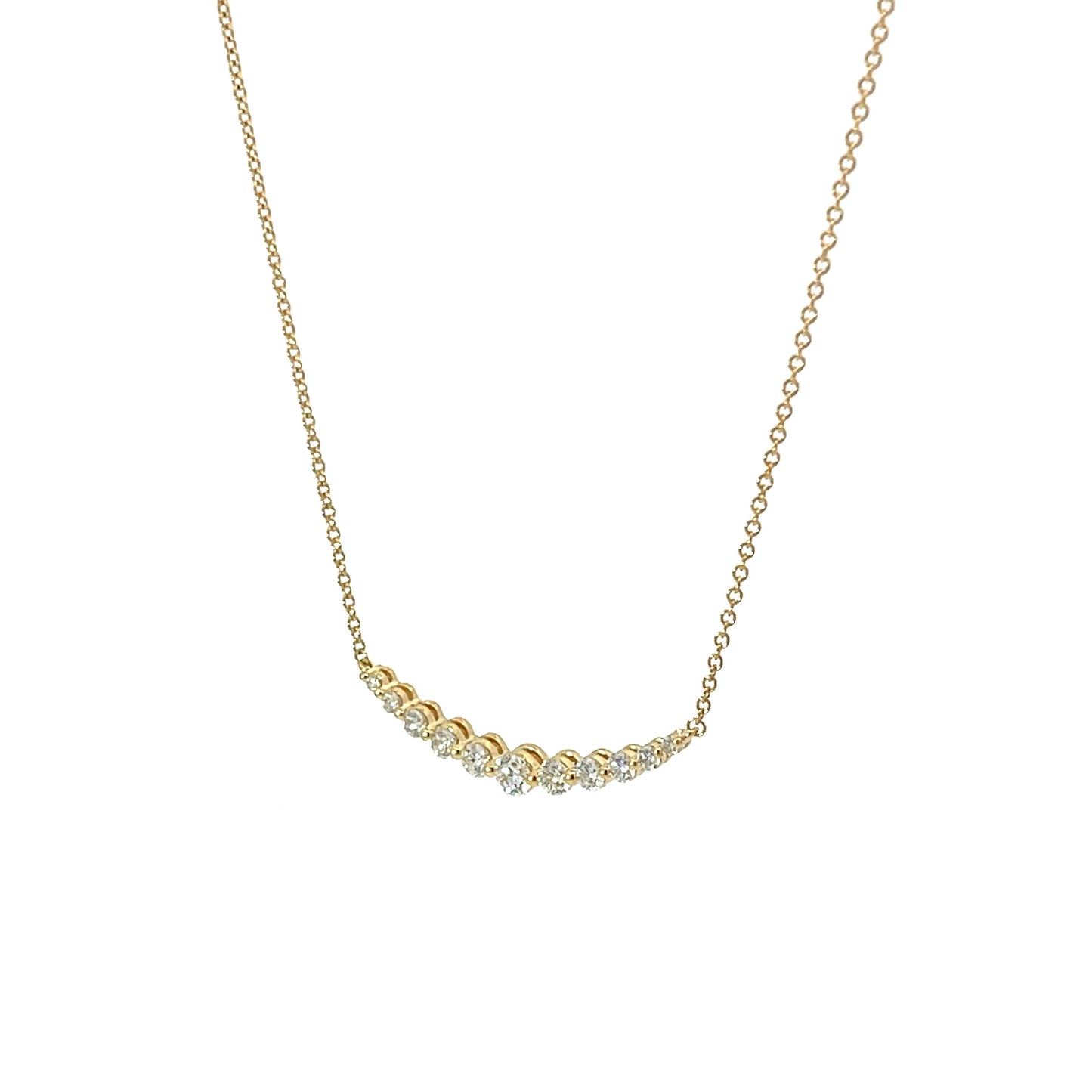 18KY DIA SMILE NECKLACE .61TWT