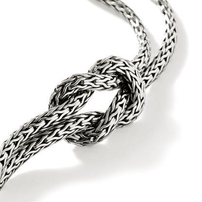 SILVER LOVE KNOT DOUBLE ROW BRACELET 3.5MM