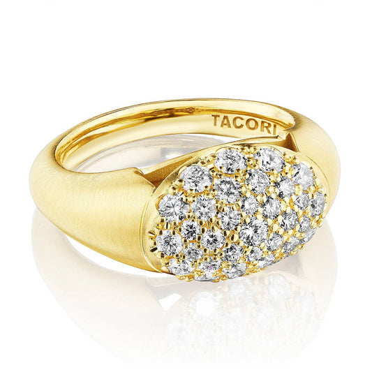 18KY CRESCENT ECLIPSE DOME DIAMOND RING