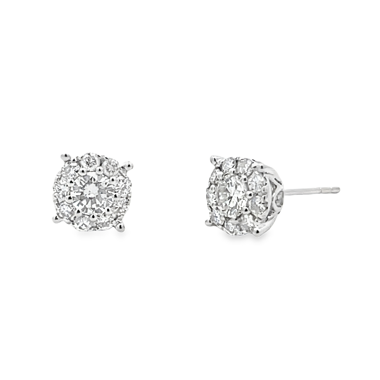 18KW DIAMOND CLUSTER STUDS