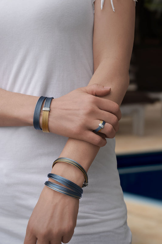 CARIBBEAN BLUE CABLE CUFF