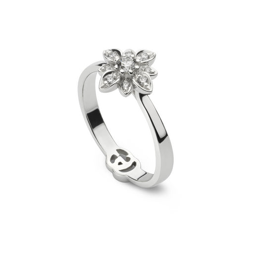 18KW GUCCI FLORA DIAMOND FLOWER RING