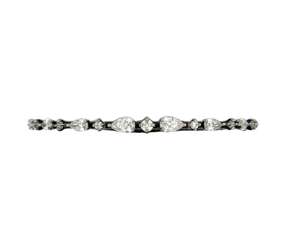 18KW BLACK ENAMEL PEAR & ROUND DIAMOND BANGLE