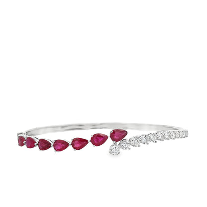 18KW RUBY AND DIAMOND BANGLE