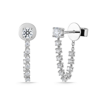 18KW DIAMOND DRAPED STILETTO EARRS