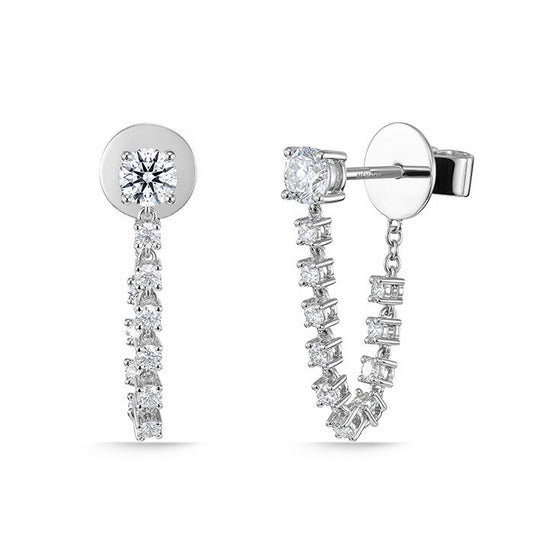 18KW DIAMOND DRAPED STILETTO EARRS