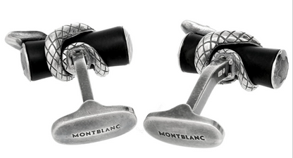 ROUGE ET NOIR SERPENT DETAIL BLACK RUTHENIUM CUFFLINKS