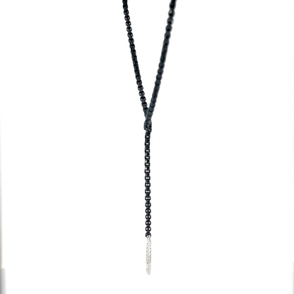 BLK/GRY CHAIN LARIAT DIA NECK