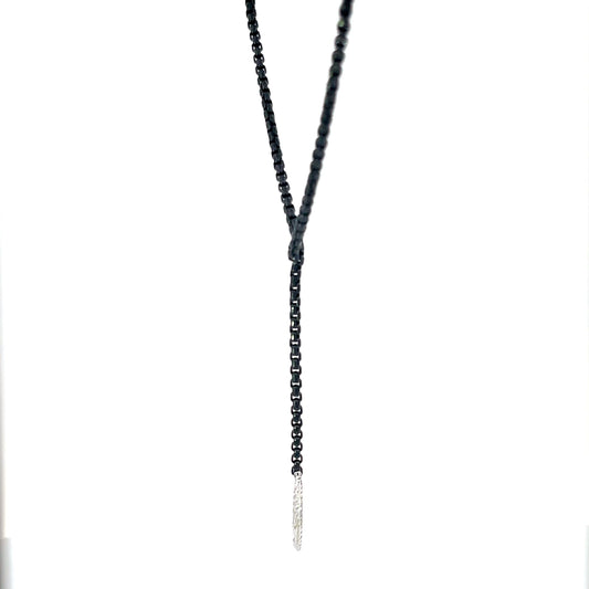 BLK/GRY CHAIN LARIAT DIA NECK
