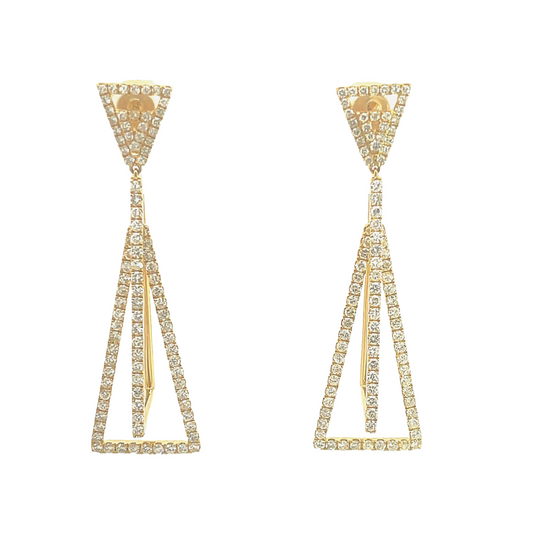 18KY TRIANGLE DIAMOND EARRINGS