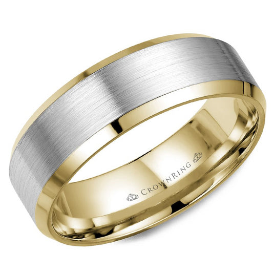 18KWY 7MM SAND/POLISH BAND
