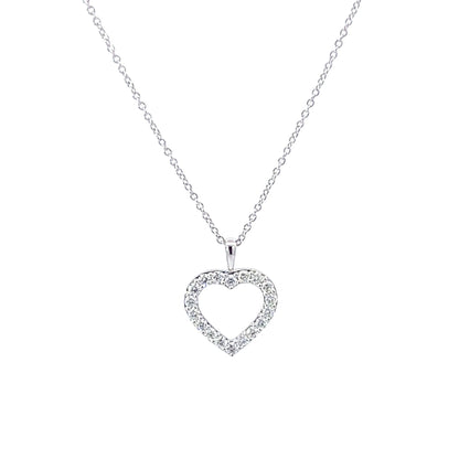 18WG DIAMOND HEART PENDANT ON CHAIN