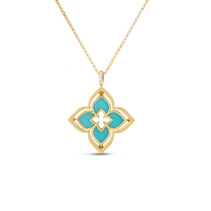 18KY VENETIAN PRINCESS PIROUETTE MEDIUM FLOWER NECKLACE