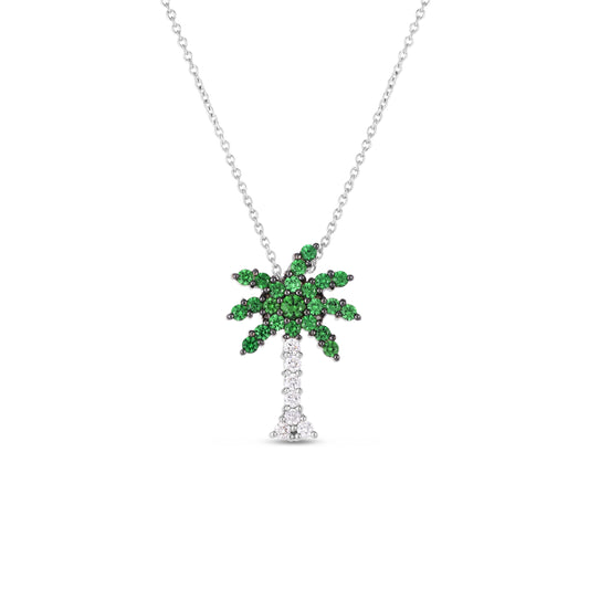 18KW TINY TREASURES DIAMOND AND TSAVORITE PALM TREE