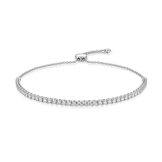 18KW DIAMOND STRAIGHT LINE BOLO BRACELET