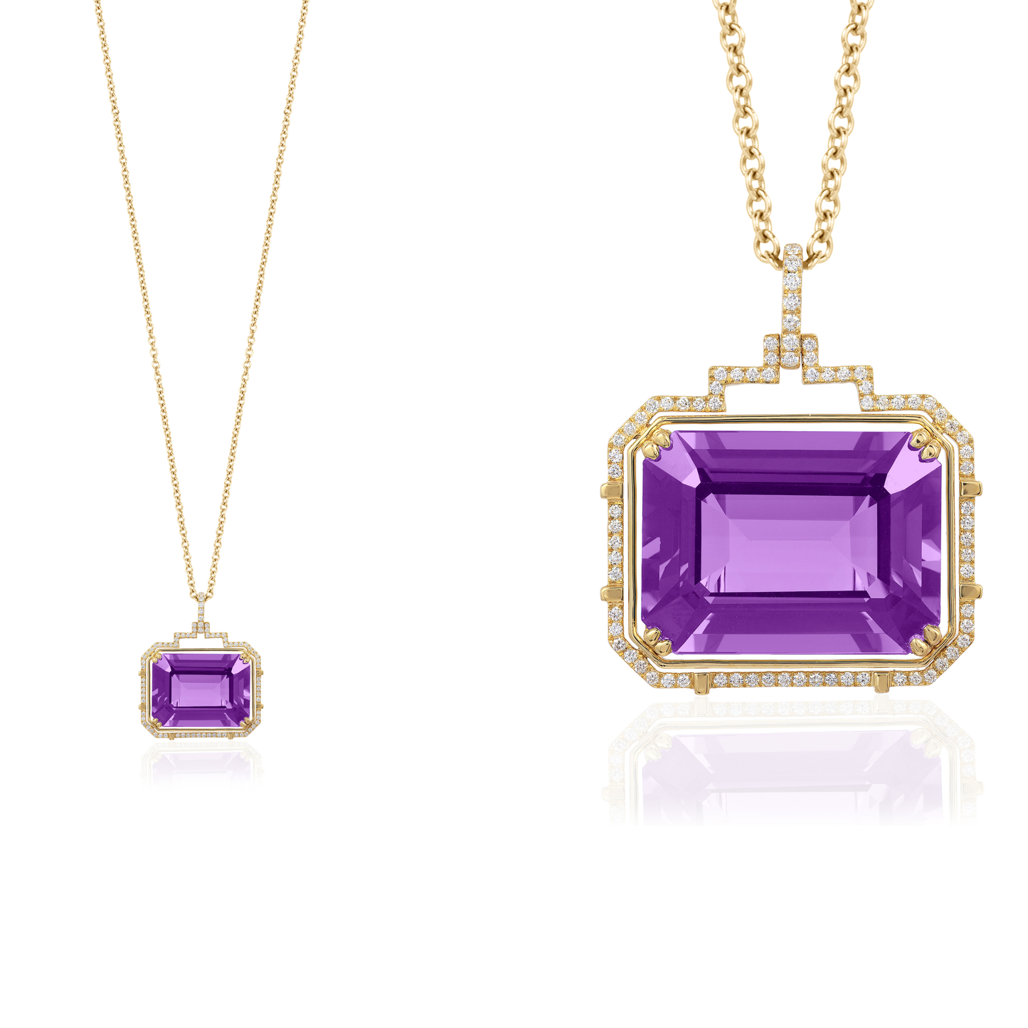 GOSHWARA 18KY STATEMENT EMERALD CUT PENDANT