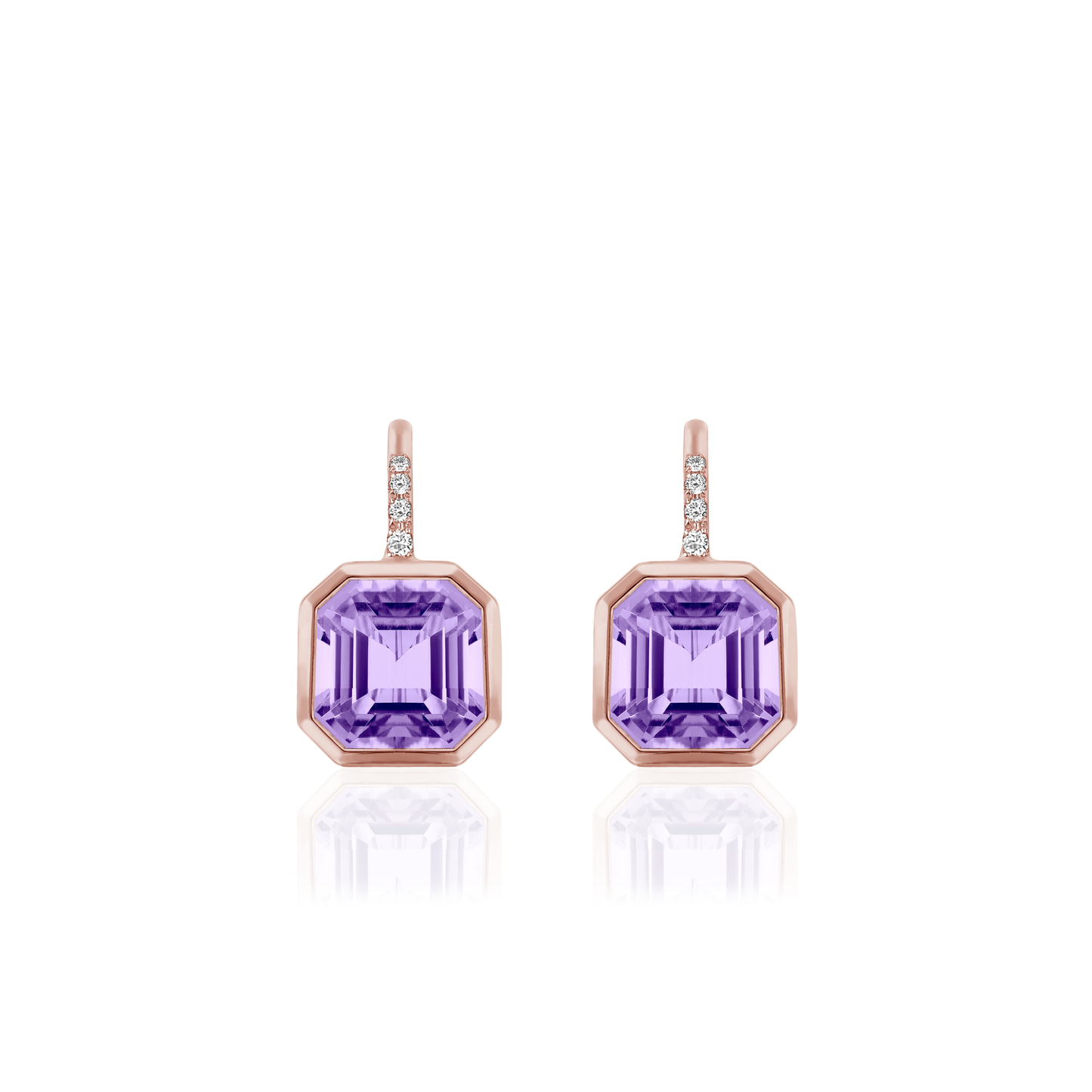 GOSHWARA 18KR OCTAGONAL BEZEL DROP EARRINGS