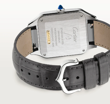 SS/18KY LARGE SANTOS-DUMONT GRAY DIAL GRAY ALLIGATOR STRAP