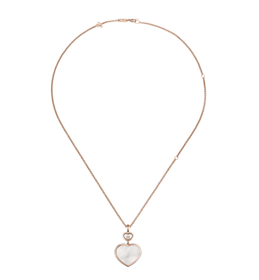 18KR MOTHER OF PEARL HAPPY HEART DIAMOND PENDANT
