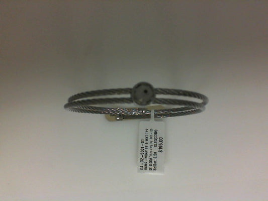 GREY CABLE WRAP BRAC W/WH TOPAZ.  ALOR RETAIL VALUE $295.00  NO EXCHANGES OR REFUNDS.  DONATION ITEM.