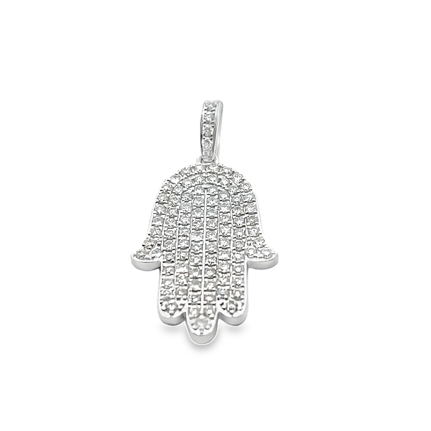 18KW DIAMOND PAVE HAMSA PENDANT
