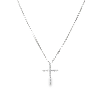 18KW DIAMOND CROSS PENDANT