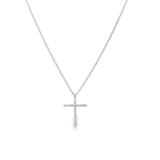 18KW DIAMOND CROSS PENDANT