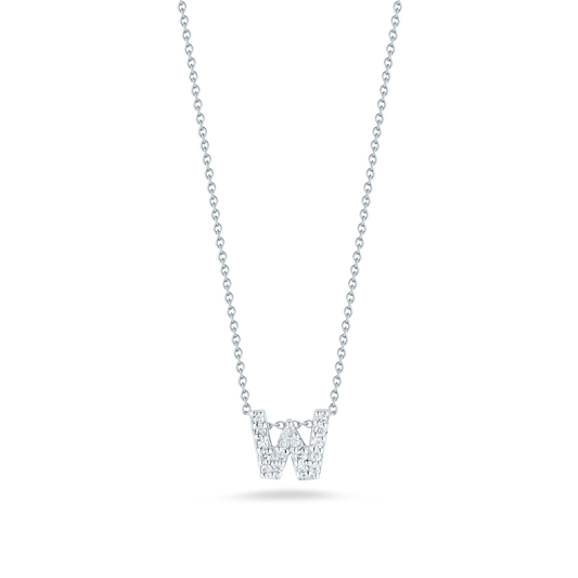 18KW TINY TREASURES DIAMOND LOVE LETTER NECKLACE