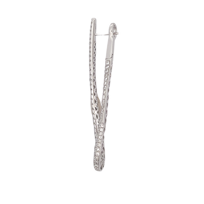 18KW DIAMOND TEAR DROP EARRINGS