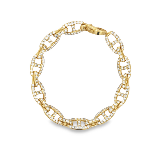 18KY DIAMOND LINK BRACELET