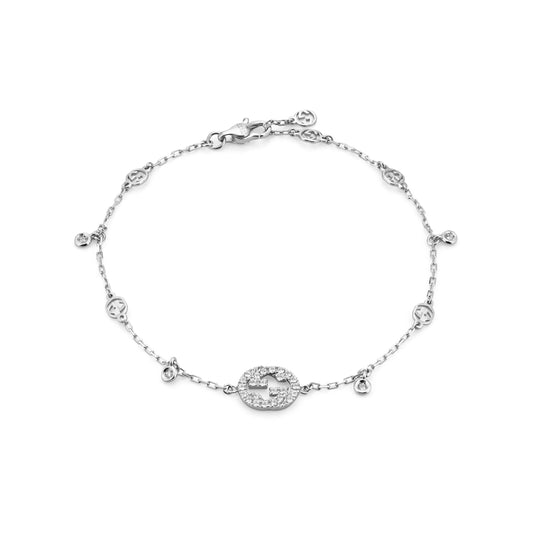 18KW INTERLOCKING G DIAMOND BRACELET