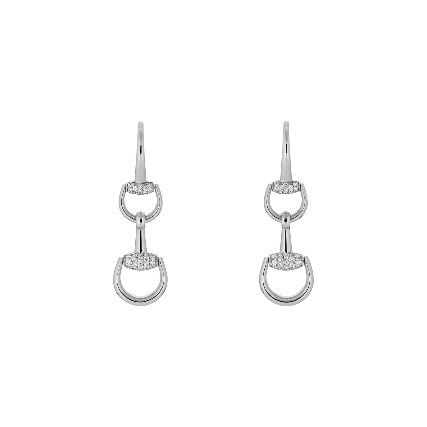 18KW DIAMONT HORSEBIT DROP EARRINGS