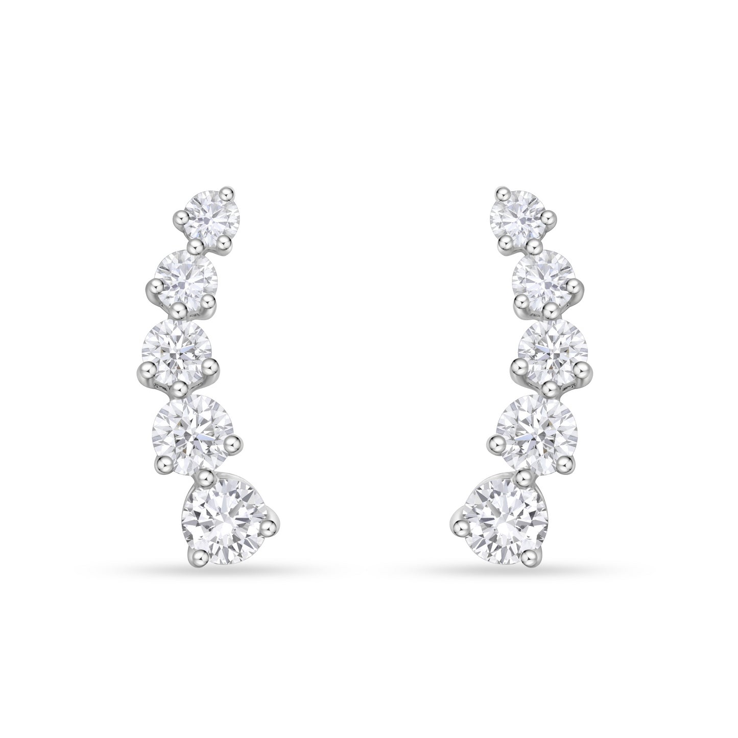 18KW DIAMOND CLIMBER EARRINGS