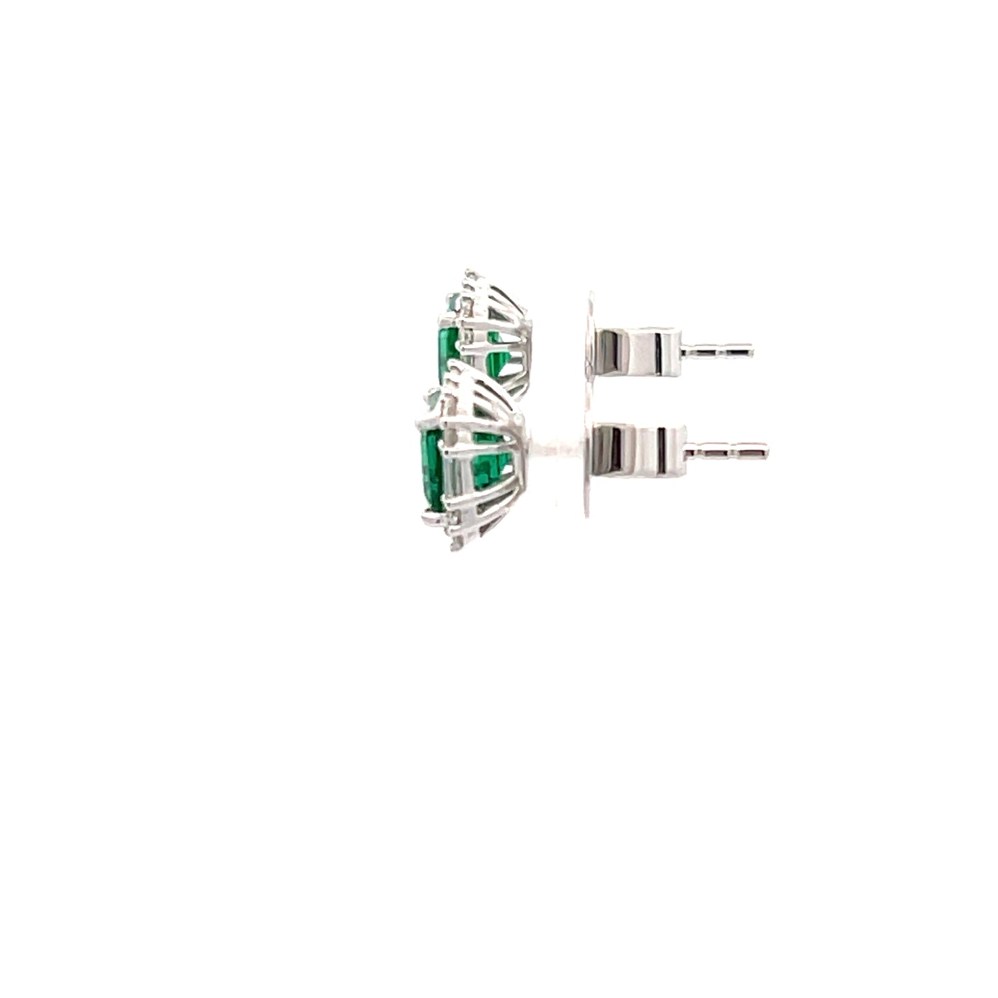 18KW EMERALD 1.61CT 6BG DIA .17CT  DIA .16CT EAR