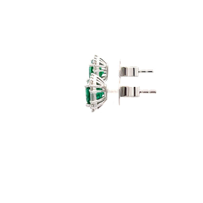 18KW EMERALD 1.61CT 6BG DIA .17CT  DIA .16CT EAR